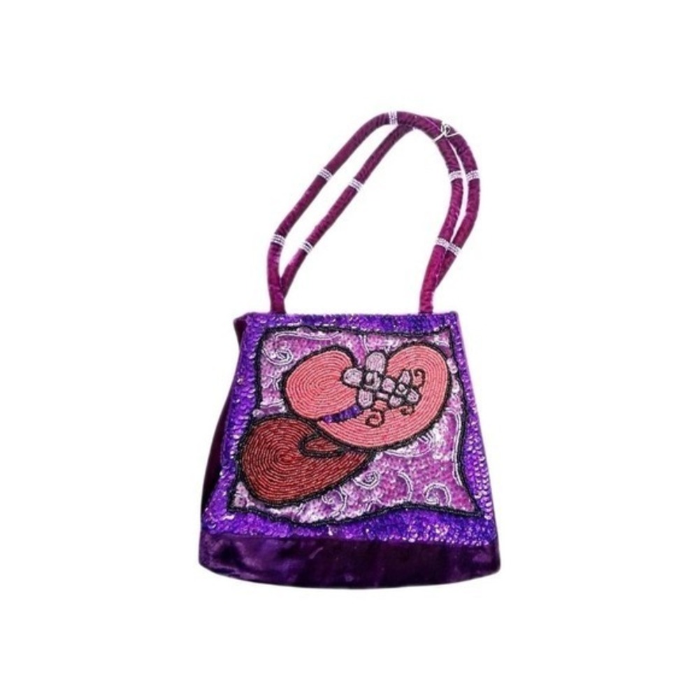 Vintage Red Hat Society Beaded Handbag